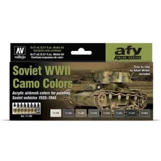 Vallejo - Model Air / 8 colors set - Soviet WWII Camo Colors by Adam Wilder 1935-1945-71188
