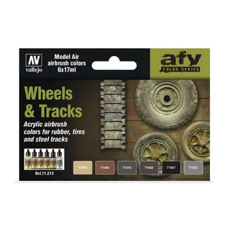 Vallejo - Model Air / 6 colors set - Wheels & Tracks-71213