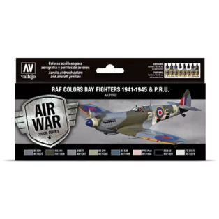 Vallejo - Model Air / RAF / 8 colors set - WWII RAF Day Fighters 1941-1945 & P.R.U.-71162