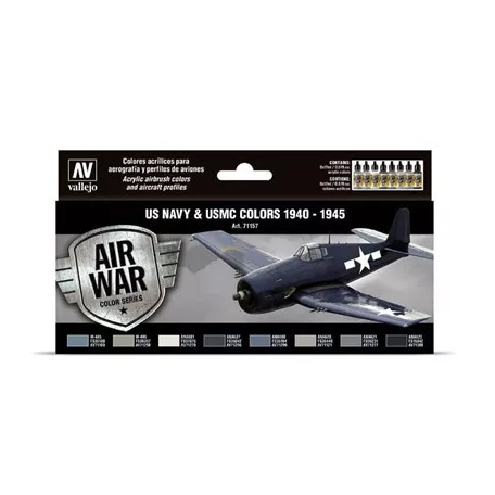 Vallejo - Model Air / USN / 8 colors set - US Navy & USMC WWII 1940-1945-71157