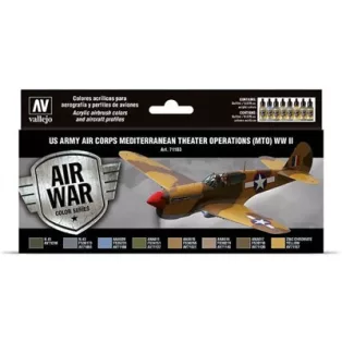 Vallejo - Model Air / US Army Air Corps / 8 colors set - Mediterranean Theater Op. (MTO) WWII-71183