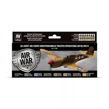 Vallejo - Model Air / US Army Air Corps / 8 colors set - Mediterranean Theater Op. (MTO) WWII-71183