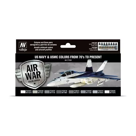 Vallejo - Model Air / USN / 8 colors set - US Navy & USMC Colors from 70's to present-71155