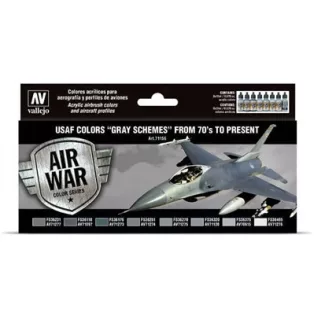 Vallejo - Model Air / USAF / 8 colors set - USAF Colors Grey Schemes from 70's to present-71156