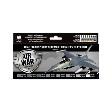 Vallejo - Model Air / USAF / 8 colors set - USAF Colors Grey Schemes from 70's to present-71156