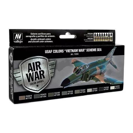 Vallejo - Model Air / USAF / 8 colors set - USAF Colors Vietnam War Scheme Sea-71204