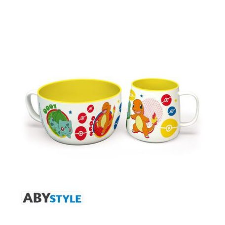 POKEMON - Breakfast Set Mug + Bowl - Pikachu & Kanto Starters-ABYTAB120