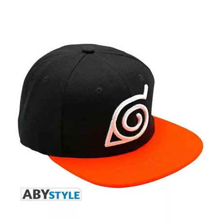 NARUTO SHIPPUDEN - Snapback Cap - Black & Orange - Konoha-ABYCAP018