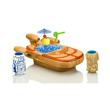 Geeki Tikis Star Wars Landspeeder Punch Bowl with Luke and R2-D2 Mini Muglets-BLC-382-C