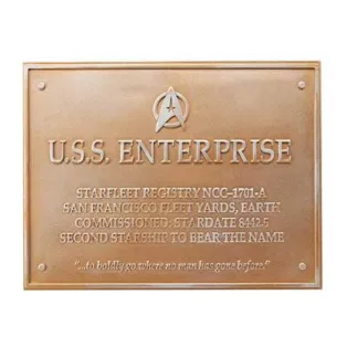 Eaglemoss Star Trek Discovery USS Enterprise NCC-1701-A Dedication Plaque-EMS-SSSUK907-Z68-C