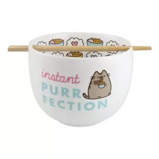 Pusheen Instant Purrfection Ramen Bowl with Chopsticks-ENS-6010804-C