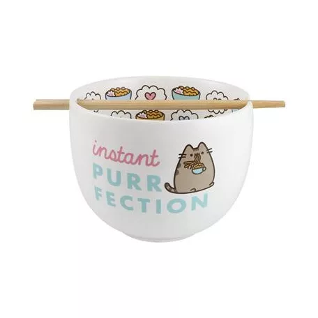 Pusheen Instant Purrfection Ramen Bowl with Chopsticks-ENS-6010804-C