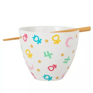 Sailor Moon Symbols 16 Ounce Ramen Bowl with Chopsticks-JFL-SAILMBWL-28582-C