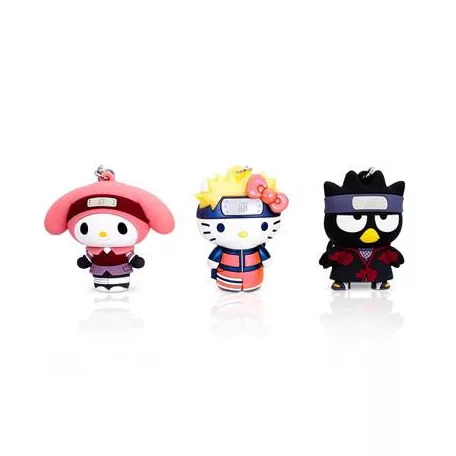 Hello Kitty x Naruto 3D Foam Figural Bag Clip 3-Piece Set-MNG-78134-C