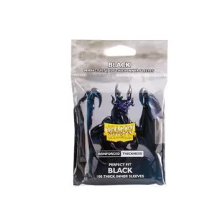 Dragon Shield Standard size Perfect fit - Inner Sleeves - Thick Inner Black (100 Sleeves)-AT-13005