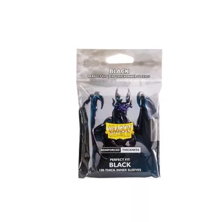 Dragon Shield Standard size Perfect fit - Inner Sleeves - Thick Inner Black (100 Sleeves)-AT-13005