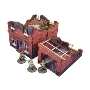 WW2 Ostfront Stalingrad Small House (with garage) (3) PREPAINTED [28mm/1:56]-H00243