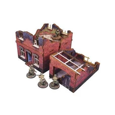 WW2 Ostfront Stalingrad Small House (with garage) (3) PREPAINTED [28mm/1:56]-H00243