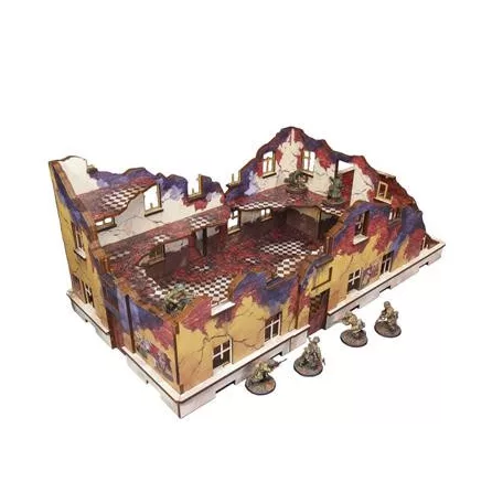 WW2 Ostfront Stalingrad School Right (with 3rd floor) (1) PREPAINTED [28mm/1:56]-H00247