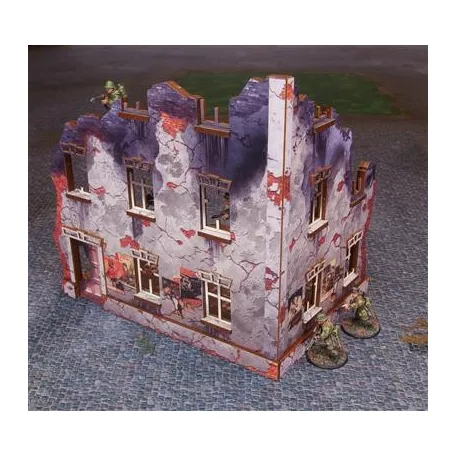 WW2 Ostfront Stalingrad Univermag Left (with 3rd floor) (1) PREPAINTED [28mm/1:56]-H00249