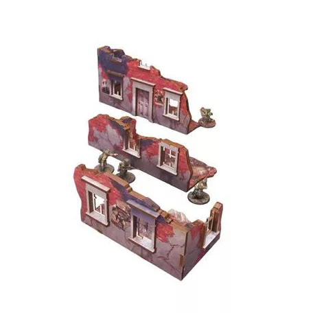 WW2 Ostfront Stalingrad Ruined Building (3) PREPAINTED [28mm/1:56]-H00251