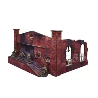 WW2 Ostfront Stalingrad Factory Back (with ramp) (1) PREPAINTED [28mm/1:56]-H00253