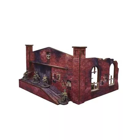 WW2 Ostfront Stalingrad Factory Back (with ramp) (1) PREPAINTED [28mm/1:56]-H00253