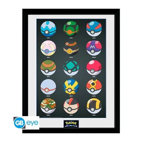 POKEMON - Framed print "Pokeballs" (30x40)-PFC2076