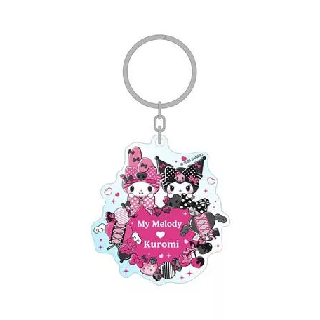 My Melody & Kuromi - Acrylic Keychain - Pink Black Party Series - 7cm-SAN-KC-04673