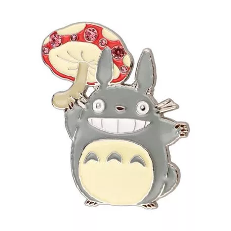 My Neighbor Totoro - Metal Brooch Totoro Mushroom-SEISEN-14697