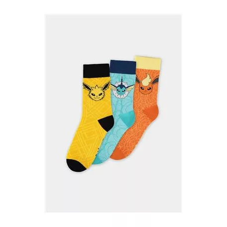 Pokémon - Eevee Evolution (VFJ) Socks (3 Pack) - 39/42-GS016127POK-39/42