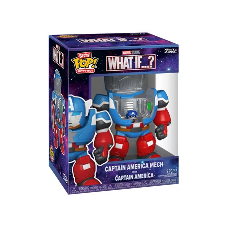 Funko POP! Bitty Bots: MarvelWI- CA Mech w/Cap-FK91388