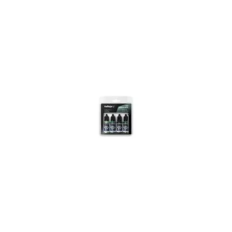 Vallejo - TMM / Set 4 colors - Dusken Green Paint Set-77257