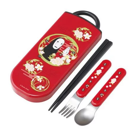 Spirited Away - Dark Red Set Chopsticks Spoon Fork No Face-SKATER-64519