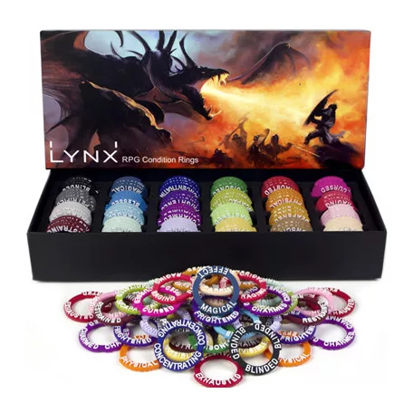 RPG Condition Rings/Markers set - Set of 96 Status & Effects Rings - EN-LNX01001
