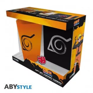 NARUTO SHIPPUDEN - Pck XXL glass + Pin + Pocket Notebook "Konoha"-ABYPCK253