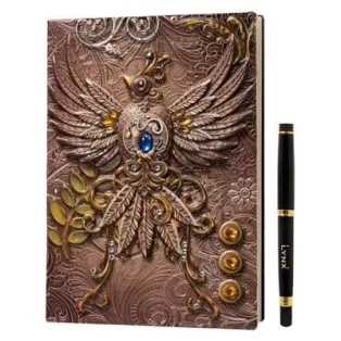 3D Faux-Leather Notebook / Journal - Pink Phoenix-LNX06004