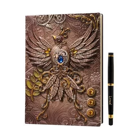 3D Faux-Leather Notebook / Journal - Pink Phoenix-LNX06004