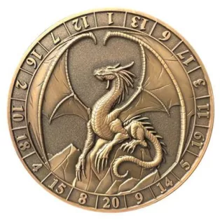 Dice Coin D20 Lawful Gold Dragon-GLH02015