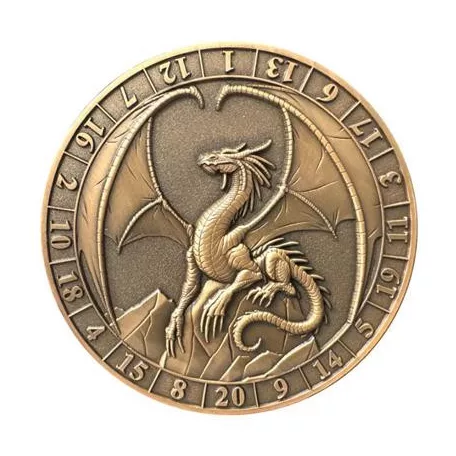 Dice Coin D20 Lawful Gold Dragon-GLH02015