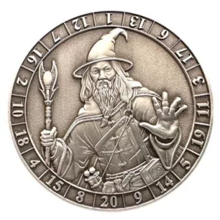 Dice Coin D20 Male Human Wizard-GLH02002