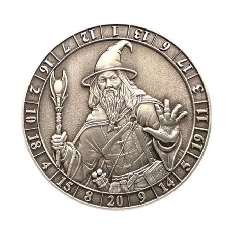 Dice Coin D20 Male Human Wizard-GLH02002