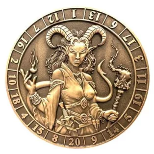 Dice Coin D20 Female Tiefling Warlock-GLH02008
