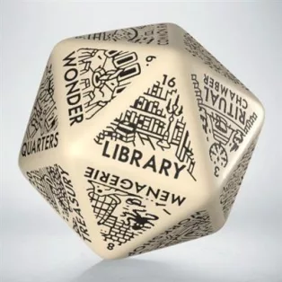 Dungeon Generator Die: Beige&Black-20VDGG01
