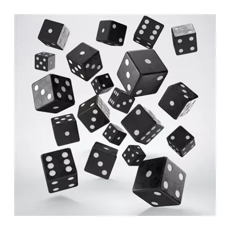 Full Pack of D6s: Black&White-S20601
