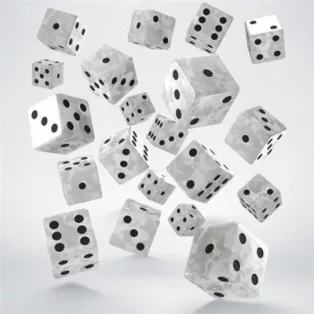 Full Pack of D6s: Pearl&Black-S20602