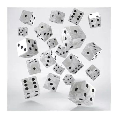 Full Pack of D6s: Pearl&Black-S20602
