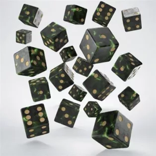 Full Pack of D6s: Bottle green & Gold-S20603