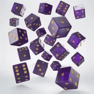 Full Pack of D6s: Shimmering Purple & Gold-S20605