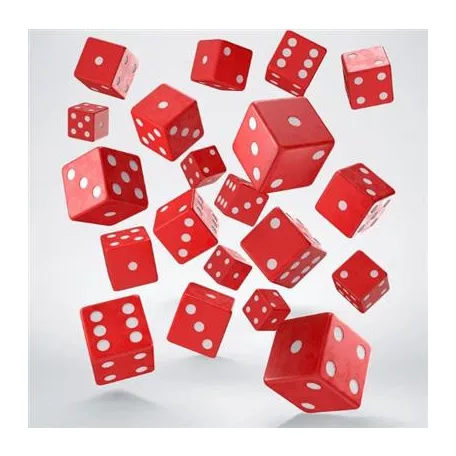 Full Pack of D6s: Red&White-S20606